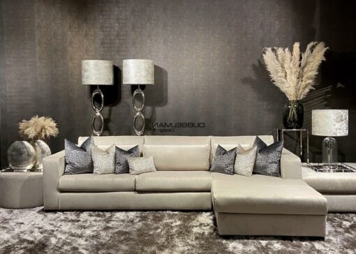 Bank Boston 2P/OTLCH velvet beige (Quartz 903) / lounge rechts