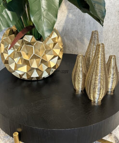 Alternative view of Ronde salontafel Zola black oak visgraat / goud