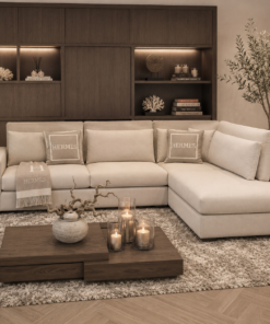 Comfortabele bank Boston van Dubbelman Design met luxe lendenkussens en hoogwaardige meubelstof.