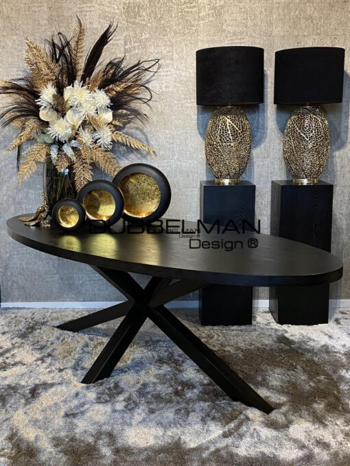 Ovale eettafel black oak 180 cm / T20-0608-A