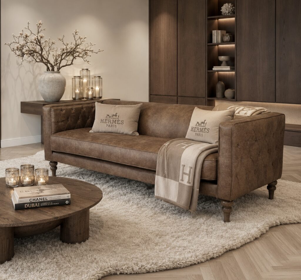 Lederlook bankje van Dubbelman Design