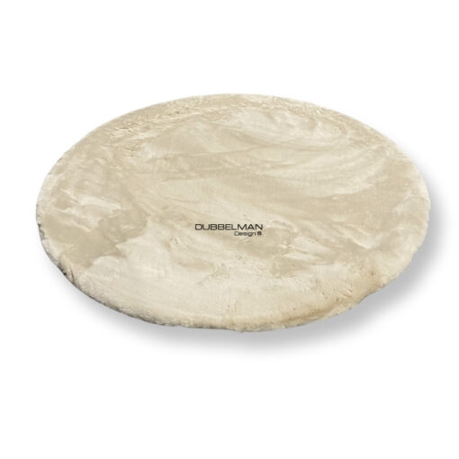 Rond vloerkleed fluffy beige (12) 160 cm