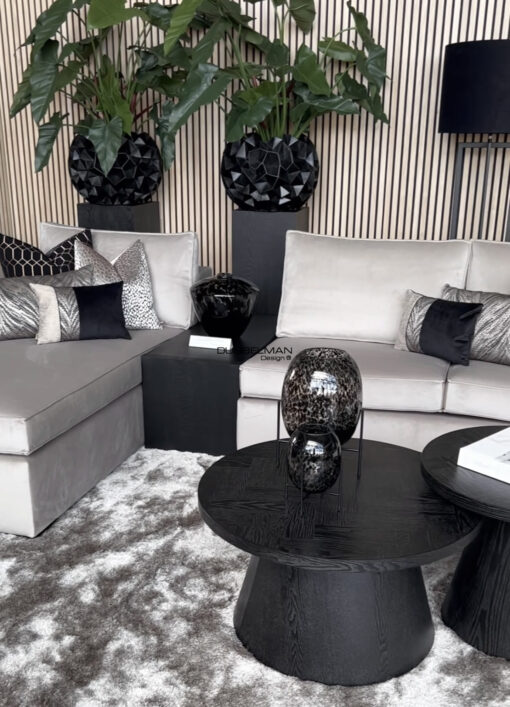 Bank tafel Aspen zwart eiken visgraat 100x46x46 cm / CT21-0107-A