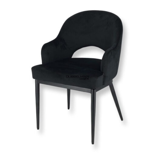 Eetkamerstoel Zinzi velvet zwart (Quartz 800)