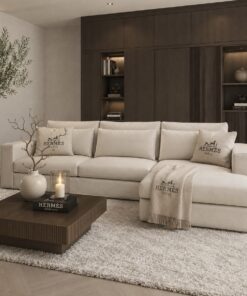Comfortabele bank Boston van Dubbelman Design met luxe lendenkussens en hoogwaardige meubelstof.
