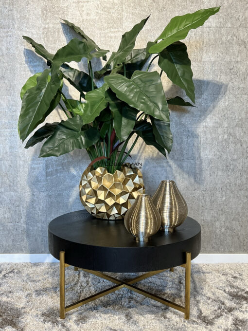 Ronde salontafel Zola black oak / goud