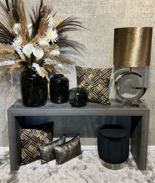 Sidetable Bennington vegan leder croco black/grey 180 cm / T20-1003-13 - Showroommodel