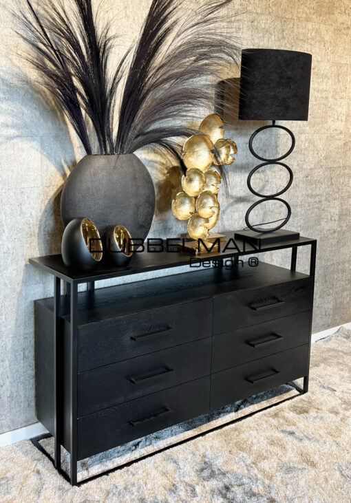 Dressoir Newton black oak / black 140 cm / T20-1009