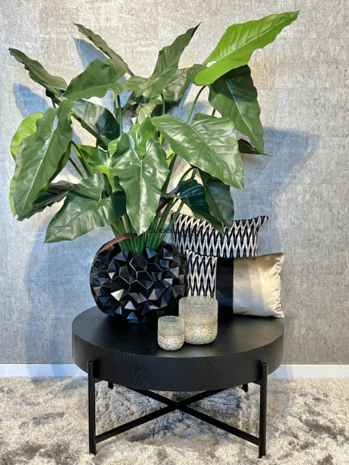 Ronde salontafel Zola black oak/zwart