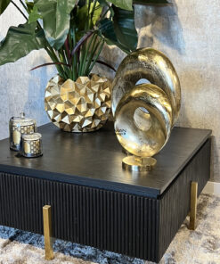 Alternative view of Salontafel Hunter 100x100 cm black oak / goud