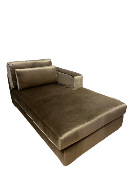 Chaise lounge Boston velvet beige (Ikoo 2) / rechts
