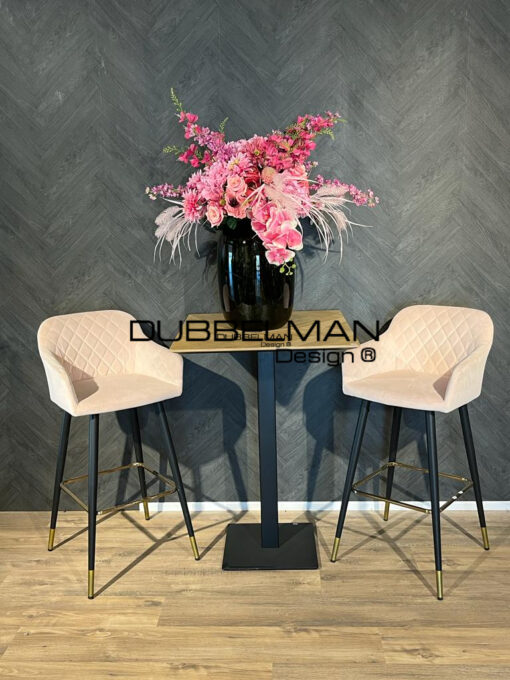 Bartafel visgraat bruin 70x70x98 cm - Showroommodel