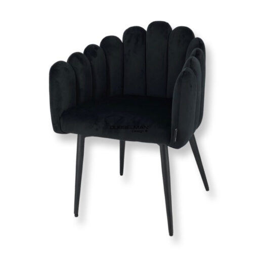 Eetkamerstoel Jada velvet zwart (Quartz 800)