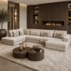 Moderne designbank Lana op maat van Dubbelman Design in een luxe meubelstof.