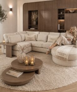 Exclusieve elementenbank Ayden van Dubbelman Design in een luxe meubelstof.