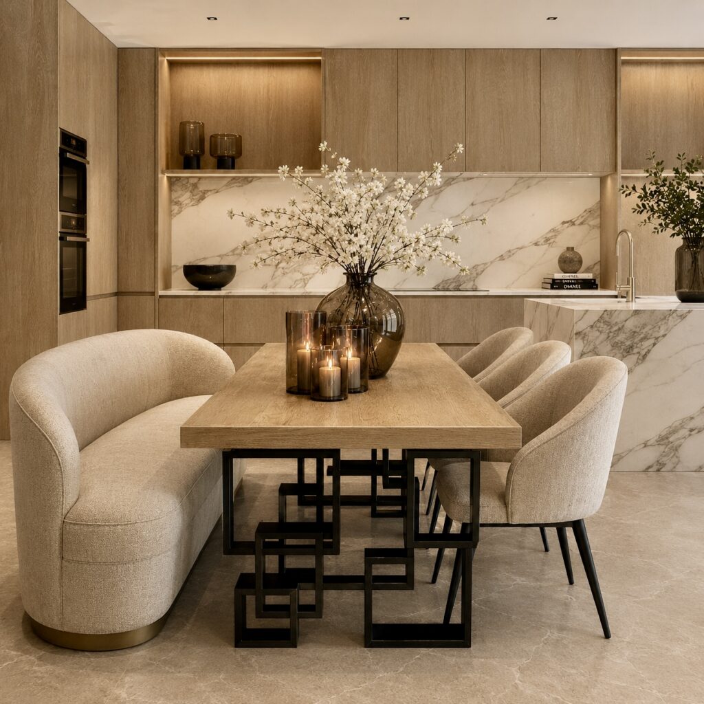 eettafel-tafel-naturel-eiken-japandi-stijl-eiken-hout-naturel-zwart