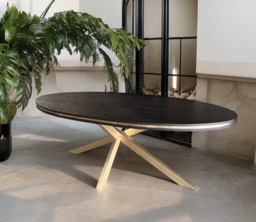 ovale-eettafel-zwart-eiken-ovaal-tafel-goud-champagne-hotelchic-hotel-chic