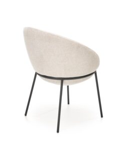 Alternative view of Ronde eetkamerstoel off-white / K-482