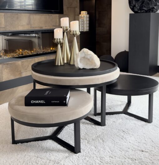 Dienblad black oak rond 85 cm