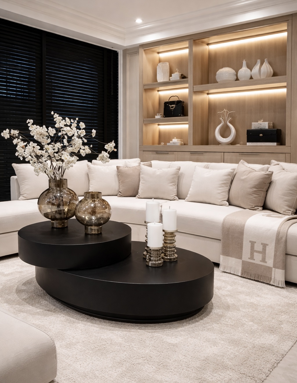 ovale-salontafel-zwart-eiken-2-lagen-hotel-chic