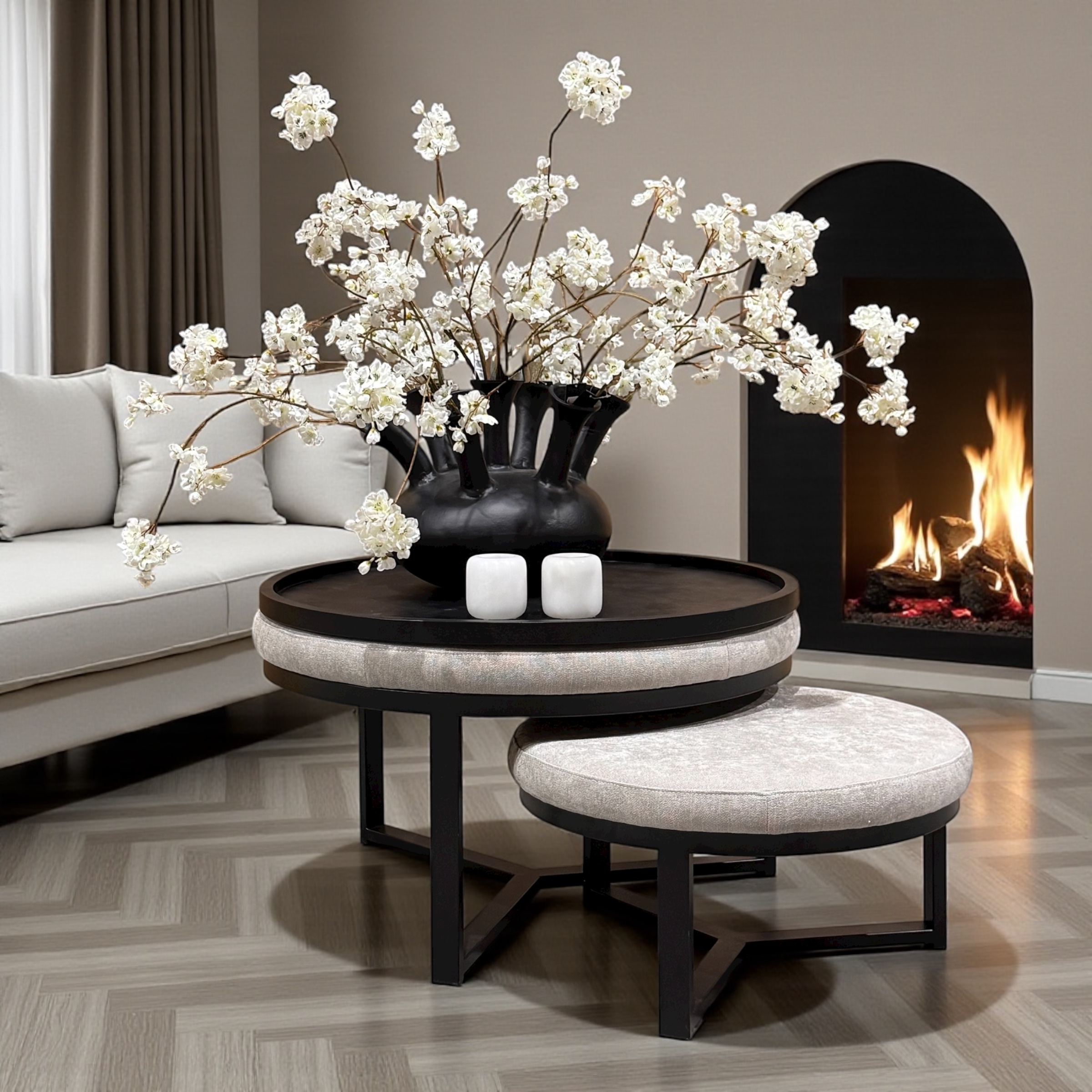 salontafel-set-morgan-zwart-rond-beige