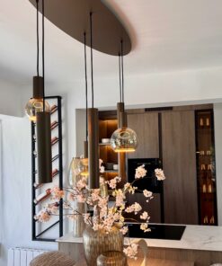 Alternative view of Hanglamp Riva ovaal Platinum 120 cm - 4395 + lichtbronnen