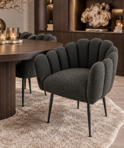 eetkamerstoel boucle antraciet dubbelman design