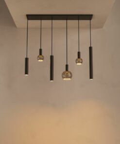 Hanglamp Riva recht Platinum 120 cm – 4370 + lichtbronnen