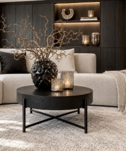 salontafel zwart eiken hotel chique Dubbelman Design