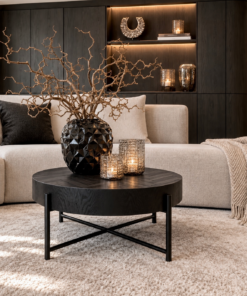 salontafel zwart eiken hotel chique Dubbelman Design