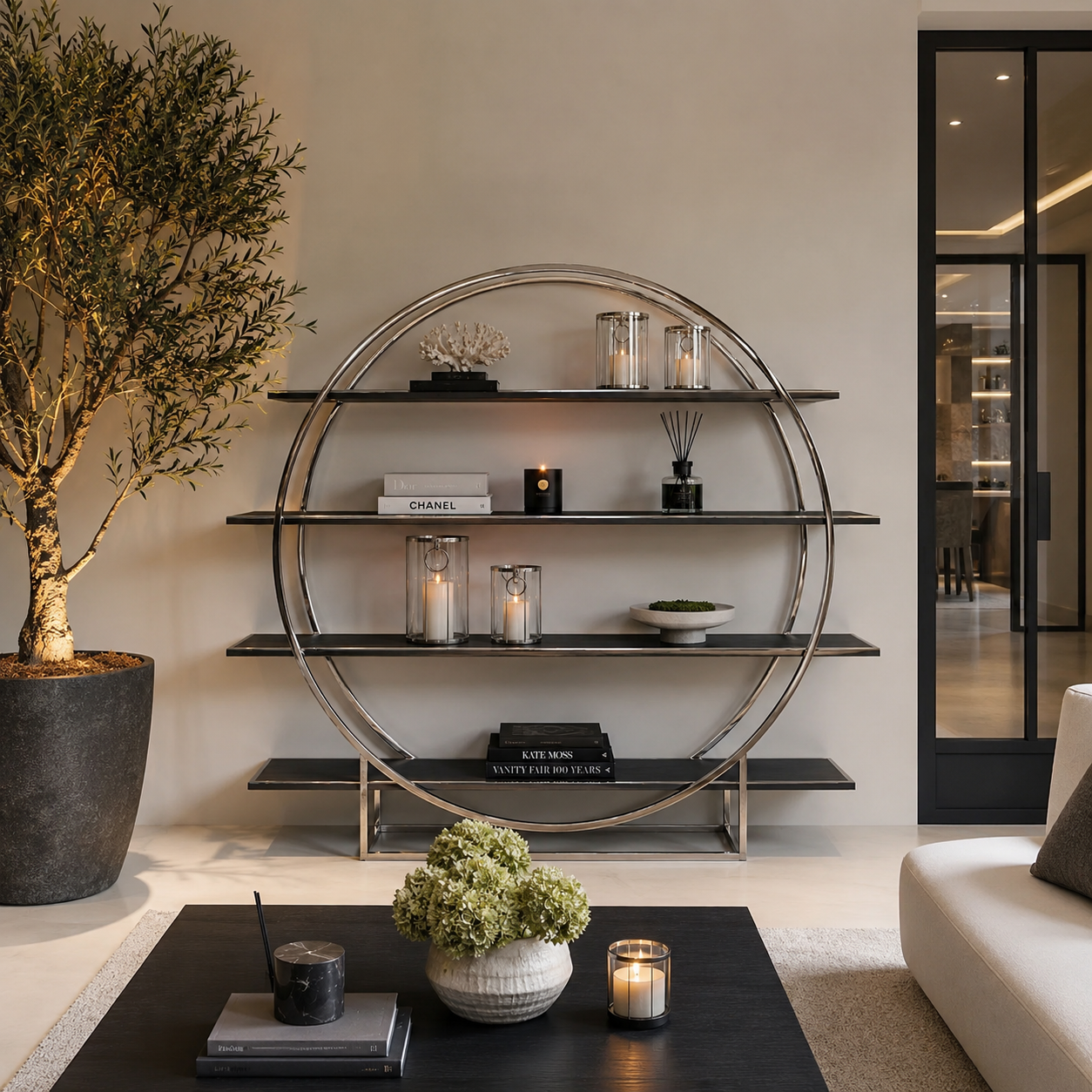 rond-wandmeubel-kast-zwart-eiken-zilver-hotel-chique-hotelchic