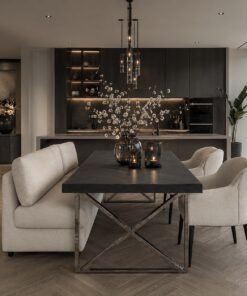 eettafel-tafel-zwart-eiken-visgraat-zilver-hotel-chique