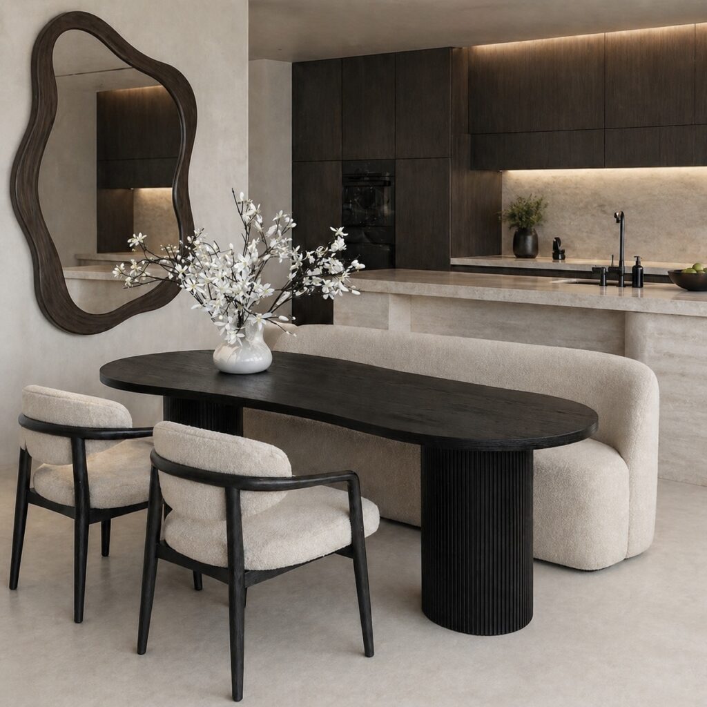 eettafel-wave-tafel-organische-vorm-zwart-eiken-japandi-hotel-chique