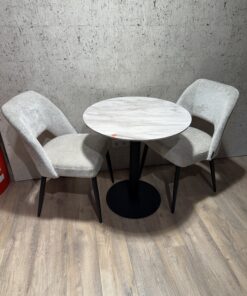 Bistrotafel rond marmer look / Showroommodel / Magazijn leegverkoop