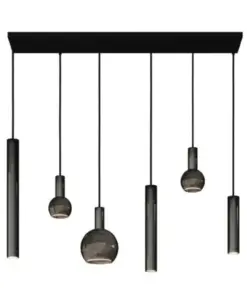 Hanglamp Riva recht Zwart 120 cm – 4370 + lichtbronnen