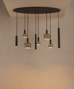 Hanglamp Riva ovaal Platinum 140 cm – 4310 + lichtbronnen