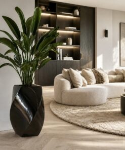 pot-planten-plantenpot-zwart-glanzend-hotel-chique