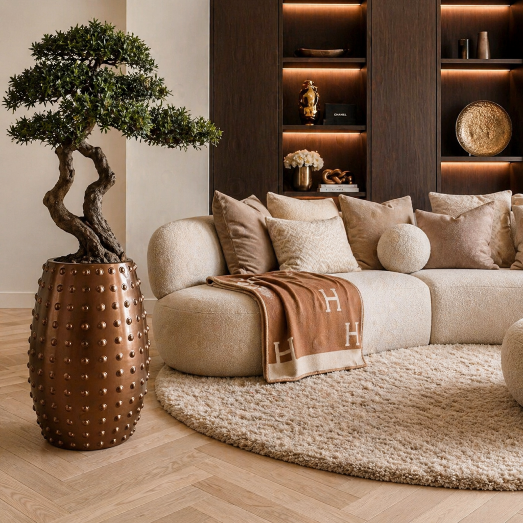 pot-plant-plantenpot-brons-glanzend-hotel-chique