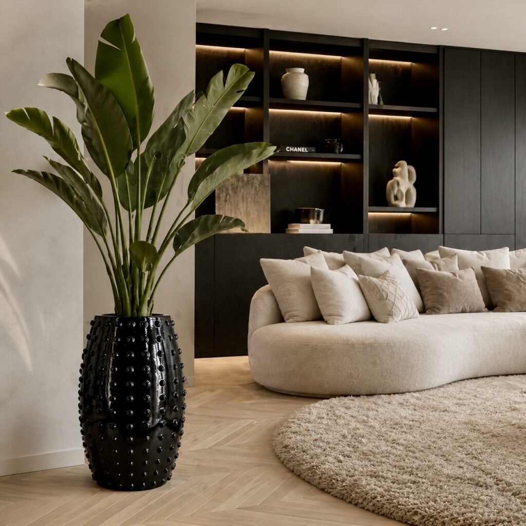 pot-plant-plantenpot-zwart-glanzend-hotel-chique