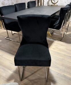 Alternative view of Set 6x eetkamerstoel velvet zwart / Magazijn leegverkoop