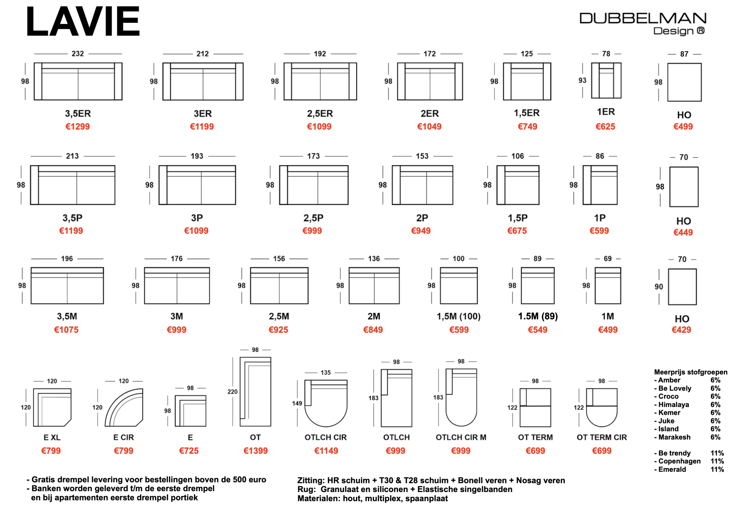 Bank Lavie 2.5P / OTLCH CIR (Aphrodite 03 Beige) / Lounge rechts - Afbeelding 2