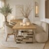 eettafel-tafel-naturel-eiken-japandi-stijl-eiken-hout-naturel-zilver