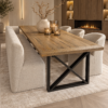 Eettafel hout zwarte poot