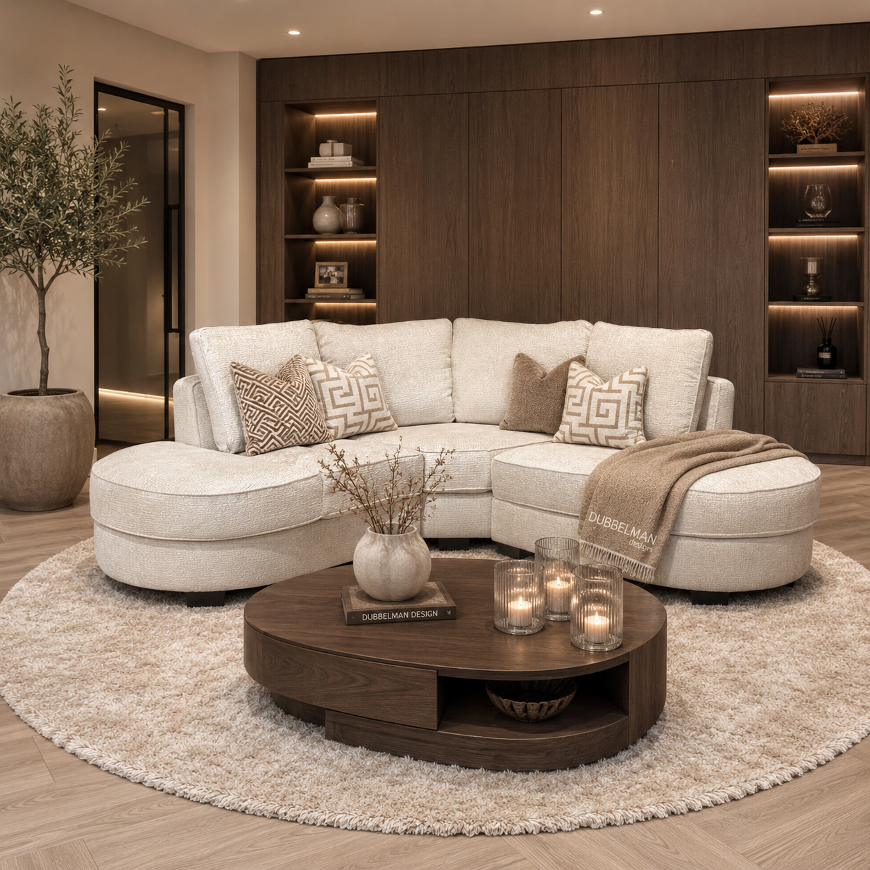 Luxe maatwerk bank Lavie van Dubbelman Design in hoogwaardige meubelstof