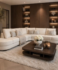 Luxe maatwerk bank Lavie van Dubbelman Design in hoogwaardige meubelstof