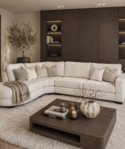 Luxe maatwerk bank Lavie van Dubbelman Design in hoogwaardige meubelstof