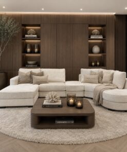 Luxe maatwerk bank Lavie van Dubbelman Design in hoogwaardige meubelstof