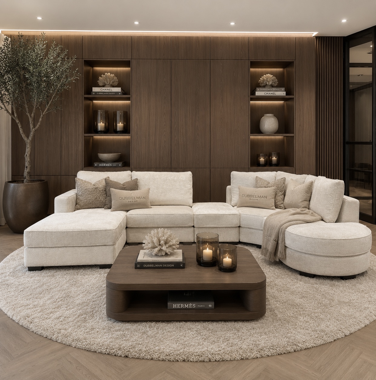 Luxe maatwerk bank Lavie van Dubbelman Design in hoogwaardige meubelstof