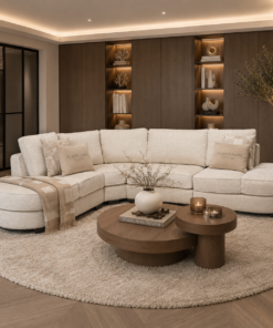 Luxe maatwerk bank Lavie van Dubbelman Design in hoogwaardige meubelstof