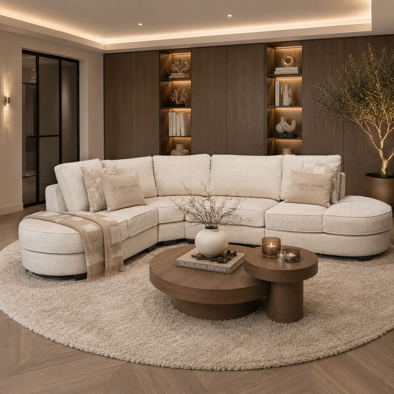 Luxe maatwerk bank Lavie van Dubbelman Design in hoogwaardige meubelstof